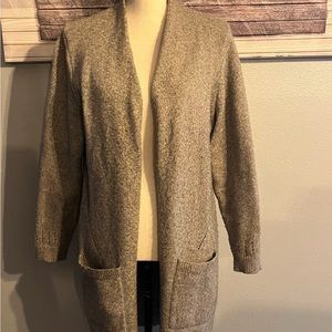 ♥️❄️Dress Barn Long Cardigan Open Front Tan Size XL